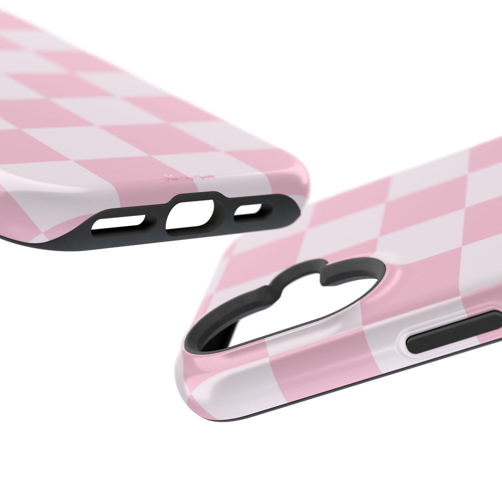 Pink Checkered Magnetic iPhone Case