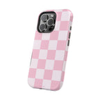 Pink Checkered Magnetic iPhone Case
