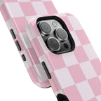 Pink Checkered Magnetic iPhone Case
