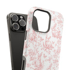 Pink French Toile Floral Rabbit Magnetic iPhone Case