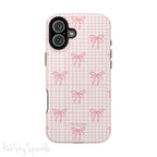 Pink Gingham Coquette Magnetic iPhone Case