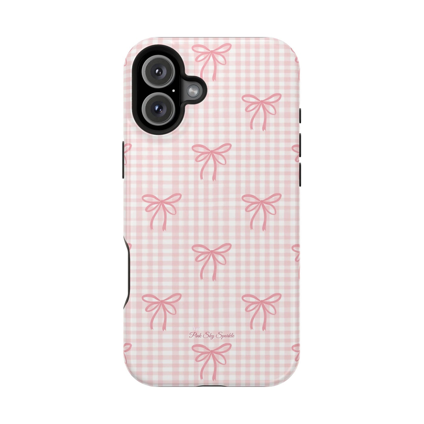 Pink Gingham Coquette Magnetic iPhone Case