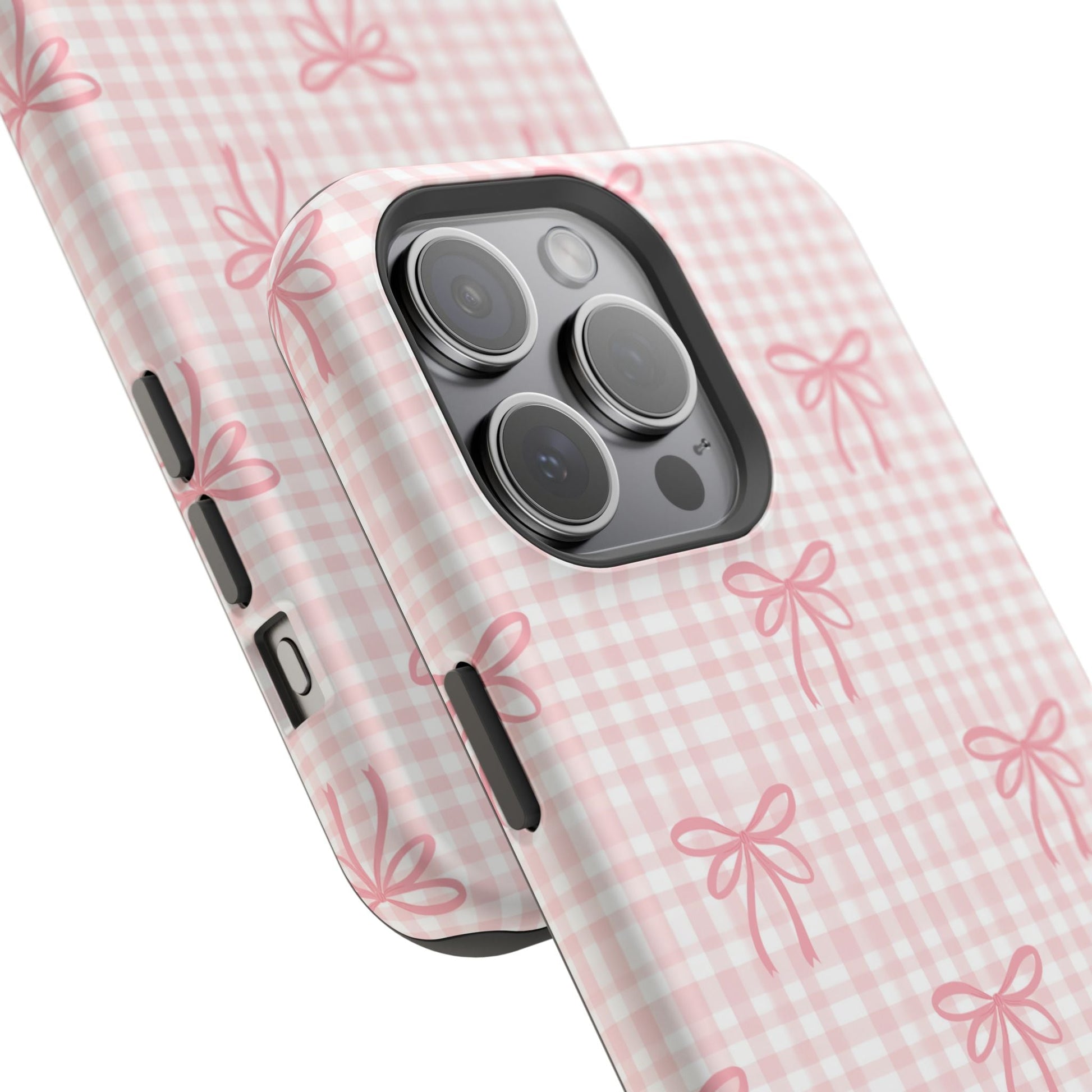 Pink Gingham Coquette Magnetic iPhone Case