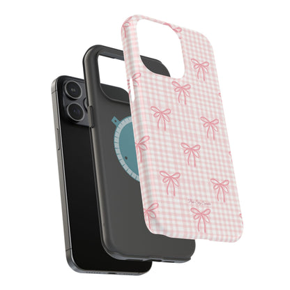 Pink Gingham Coquette Magnetic iPhone Case