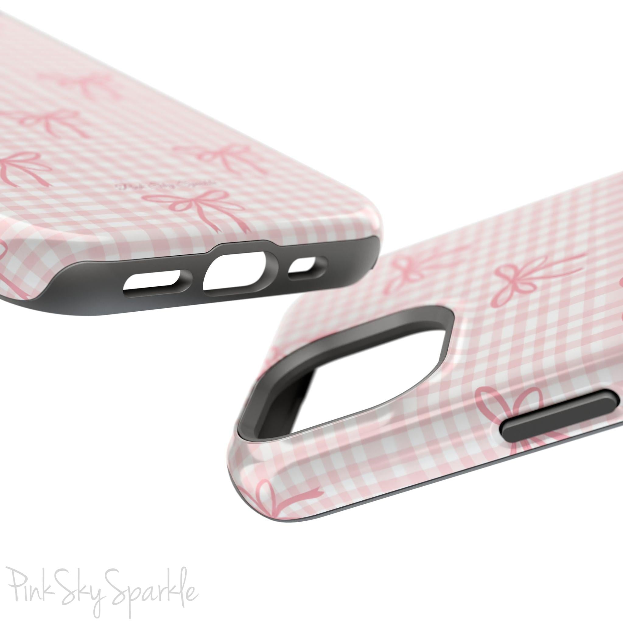 Pink Gingham Coquette Magnetic iPhone Case
