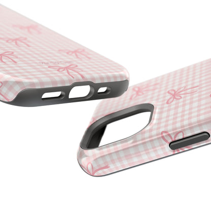 Pink Gingham Coquette Magnetic iPhone Case