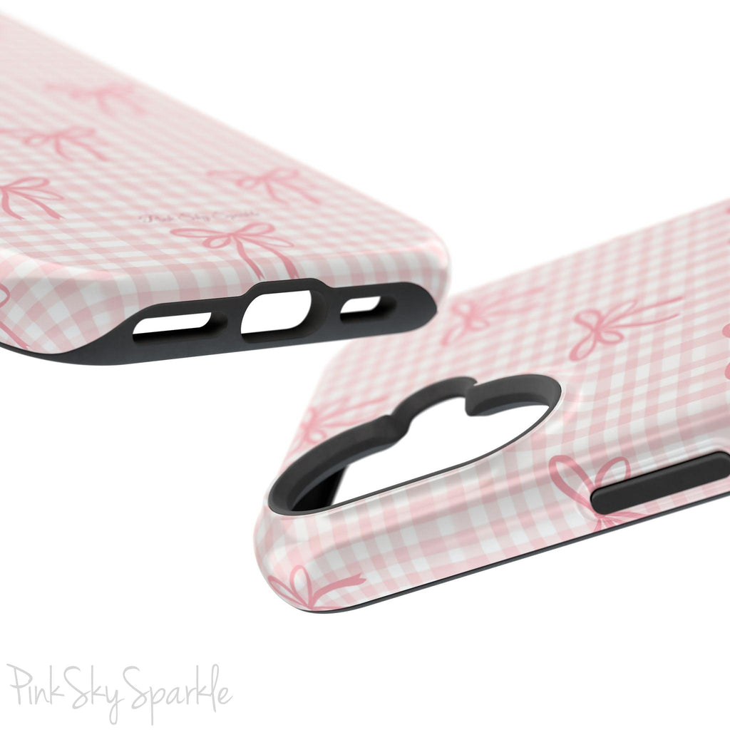 Pink Gingham Coquette Magnetic iPhone Case