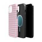 Pink Gingham Magnetic iPhone Case