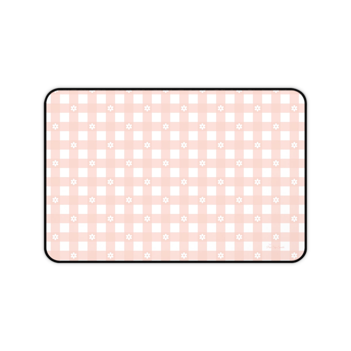 Pink Gingham and Daisy Desk Mat