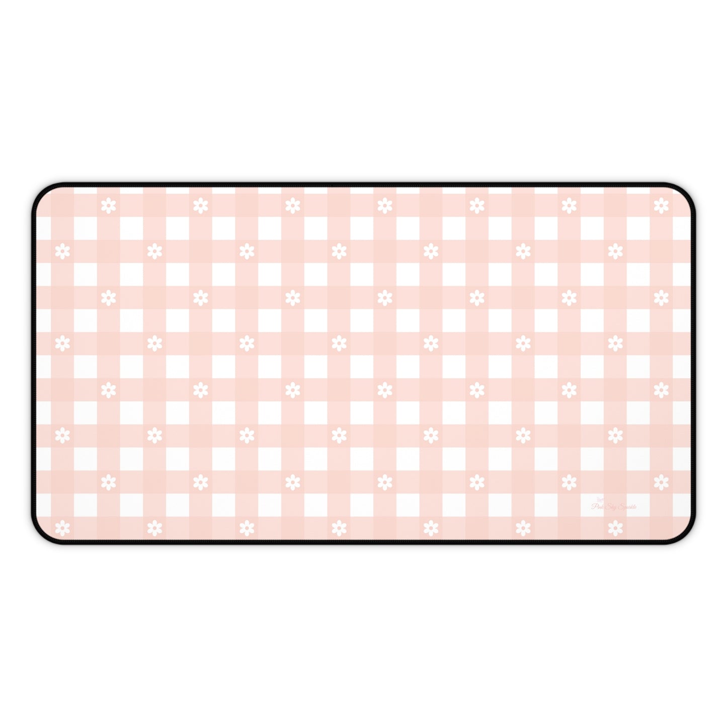 Pink Gingham and Daisy Desk Mat