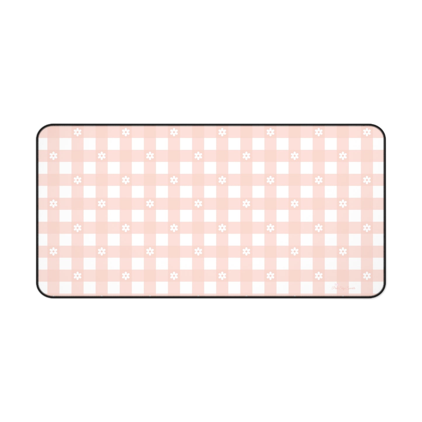 Pink Gingham and Daisy Desk Mat