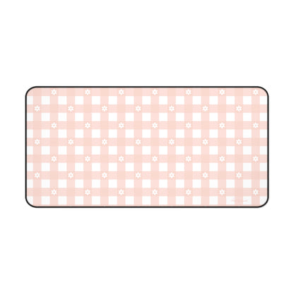 Pink Gingham and Daisy Desk Mat