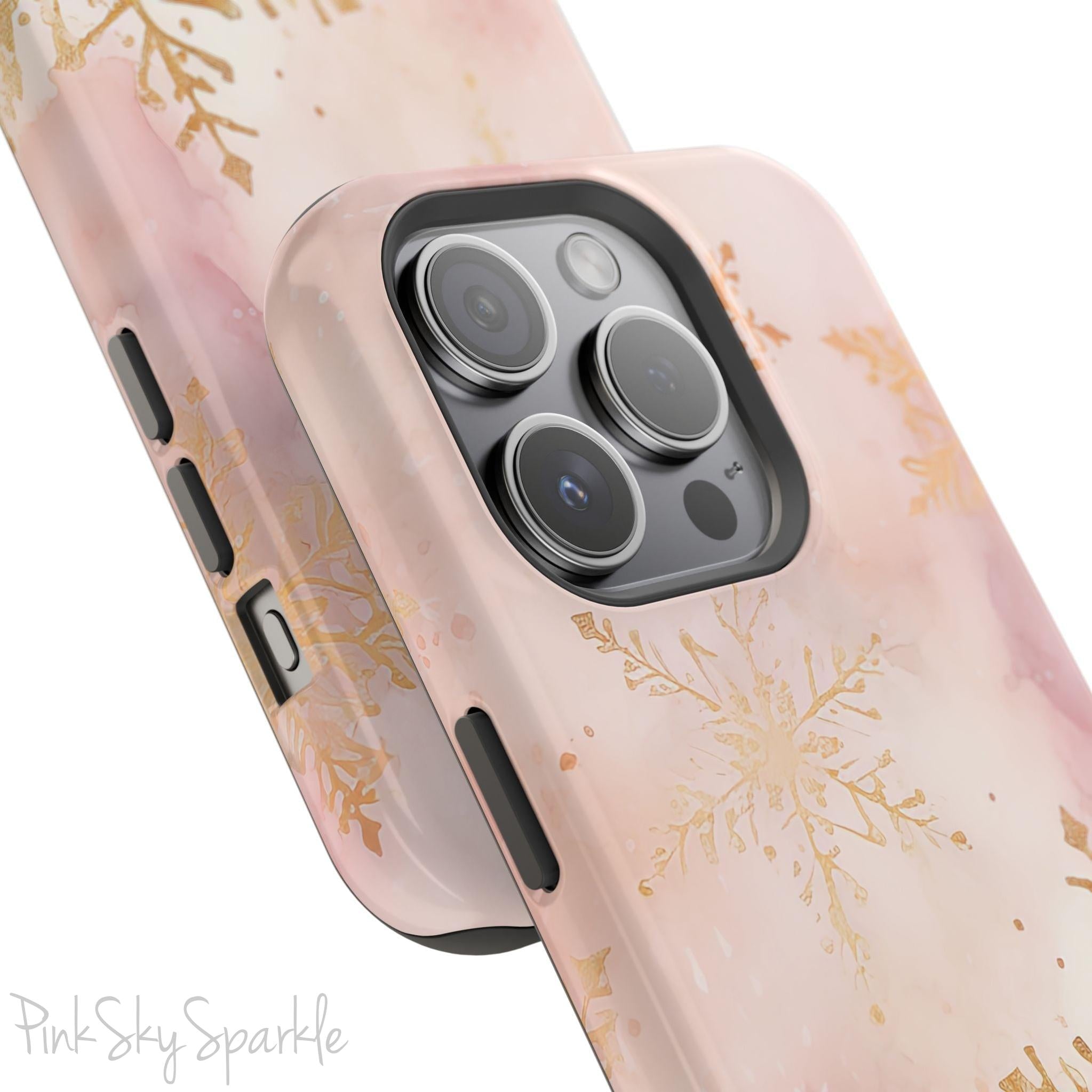 Pink & Gold Winter Wonderland Magnetic iPhone Case