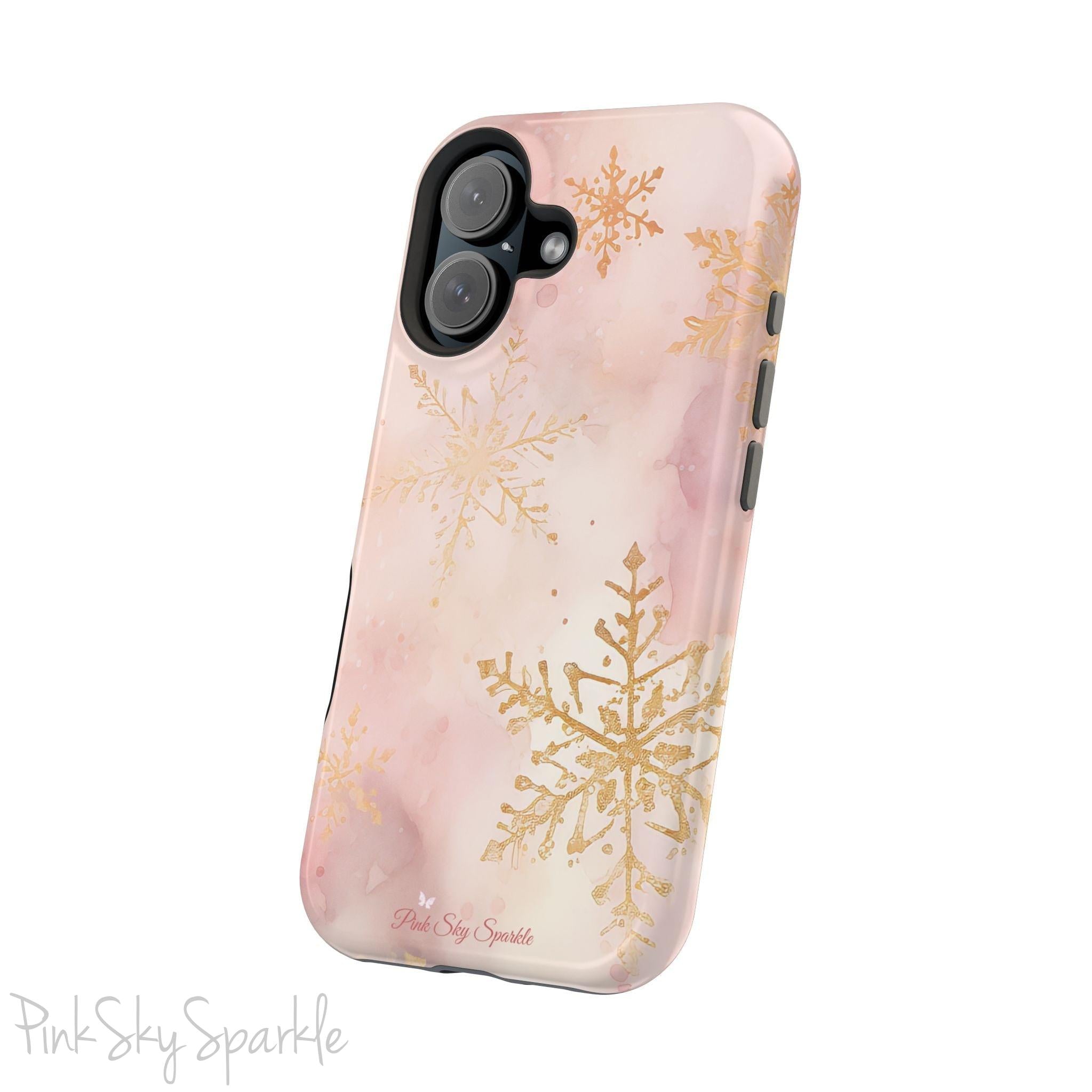 Pink & Gold Winter Wonderland Magnetic iPhone Case