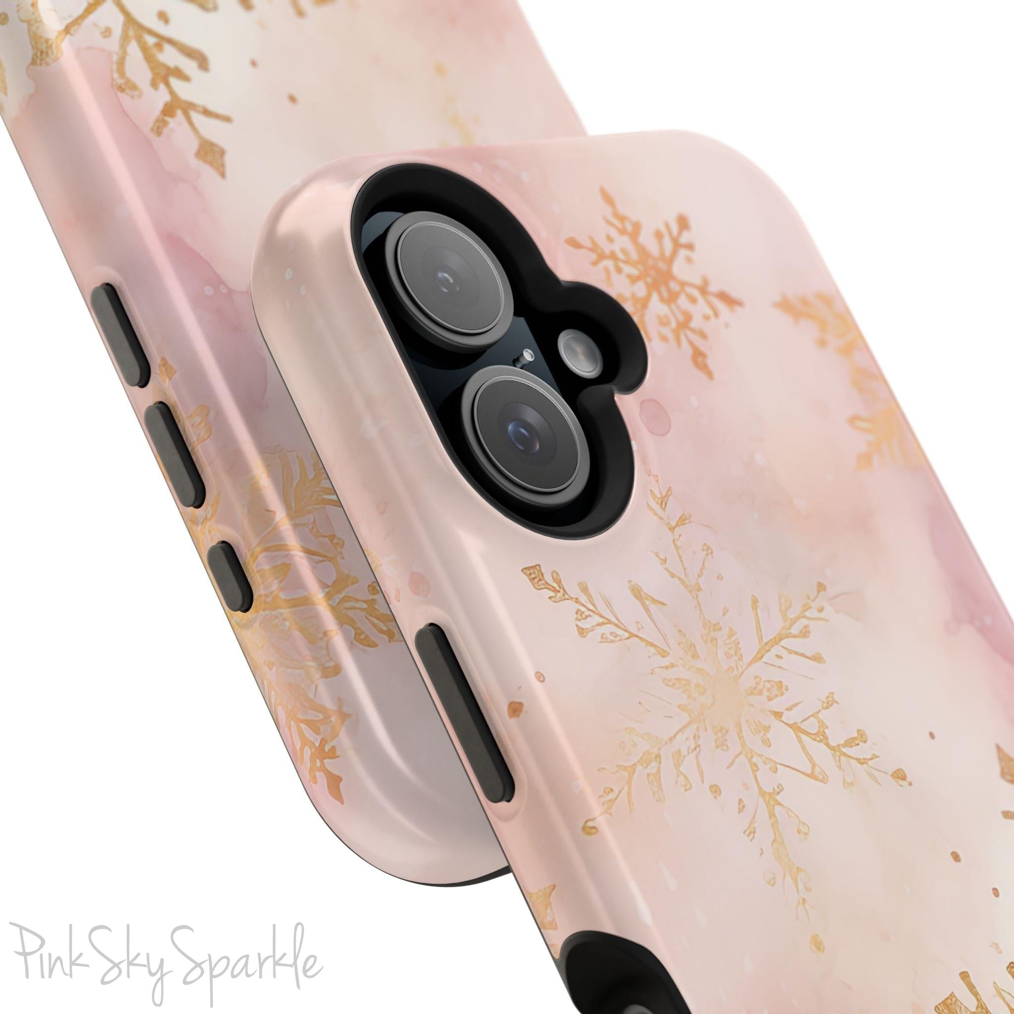Pink & Gold Winter Wonderland Magnetic iPhone Case