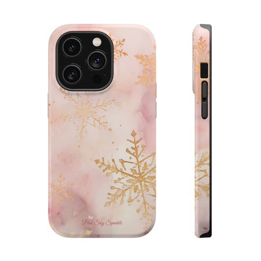 Pink & Gold Winter Wonderland Magnetic iPhone Case