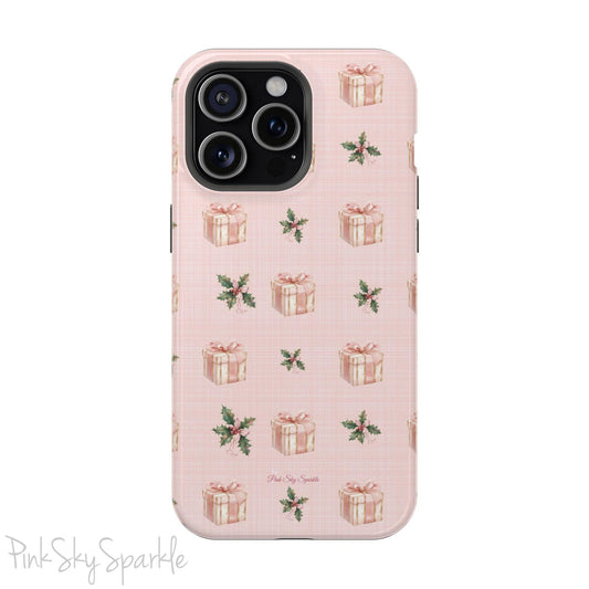 Pink Holly Jolly Magnetic iPhone Case