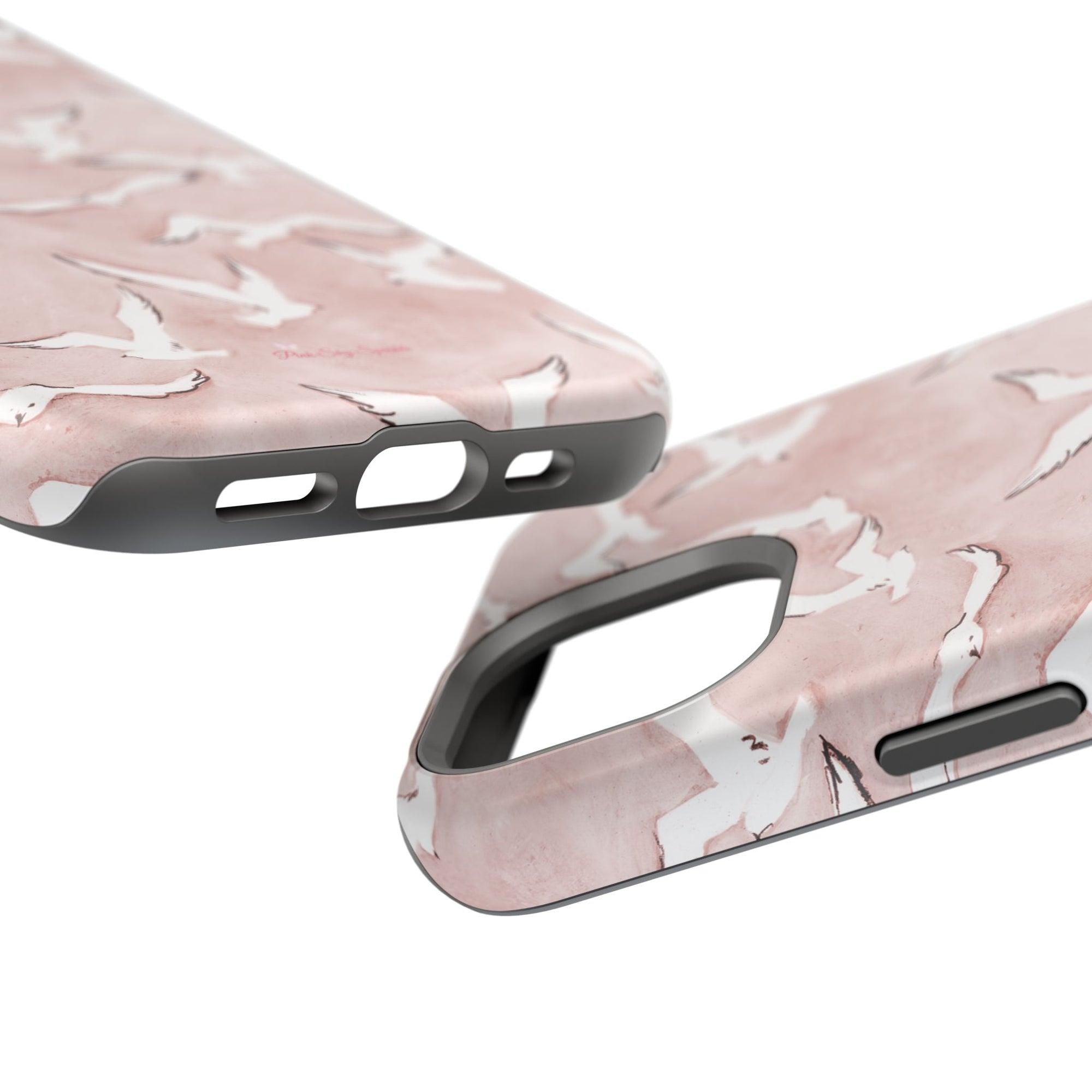 Pink Seagull Print Magnetic iPhone Case