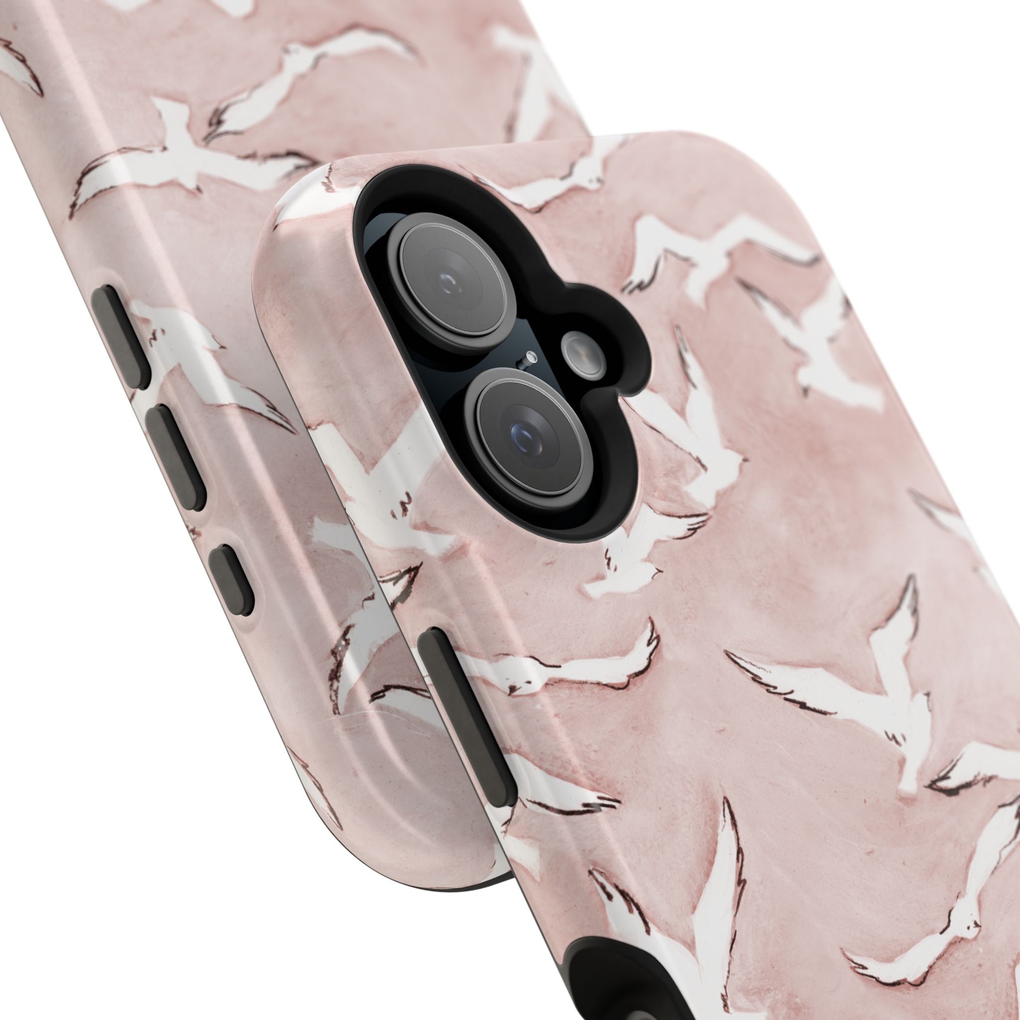 Pink Seagull Print Magnetic iPhone Case