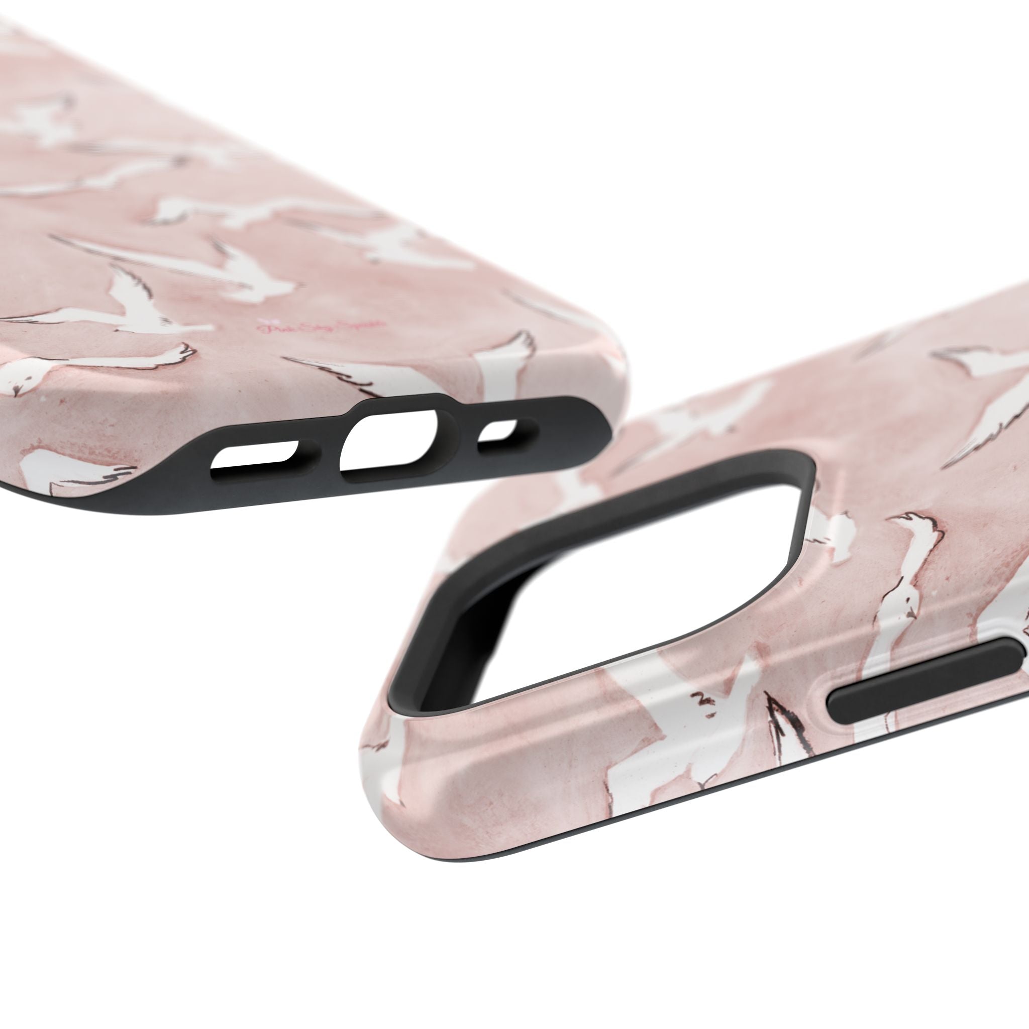 Pink Seagull Print Magnetic iPhone Case