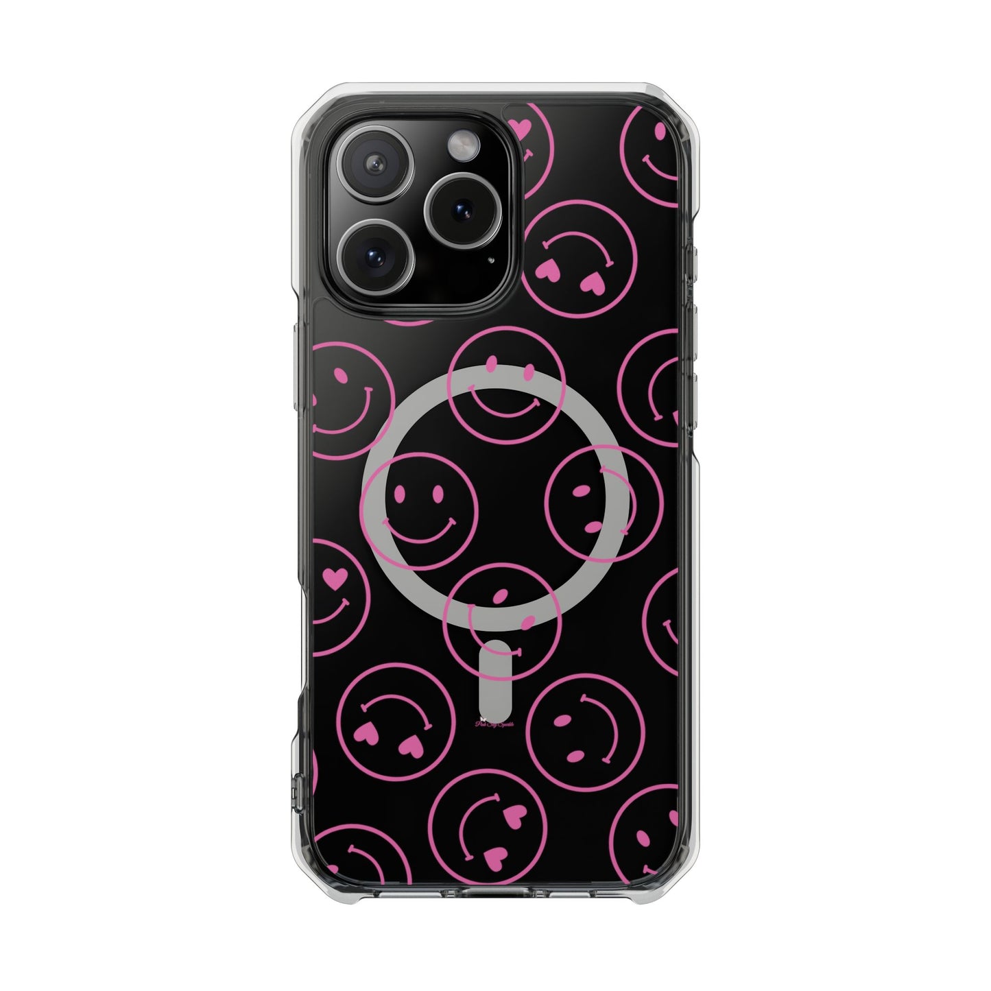 Pink Smilies Magnetic Clear Impact iPhone Case