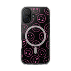 Pink Smilies Magnetic Clear Impact iPhone Case