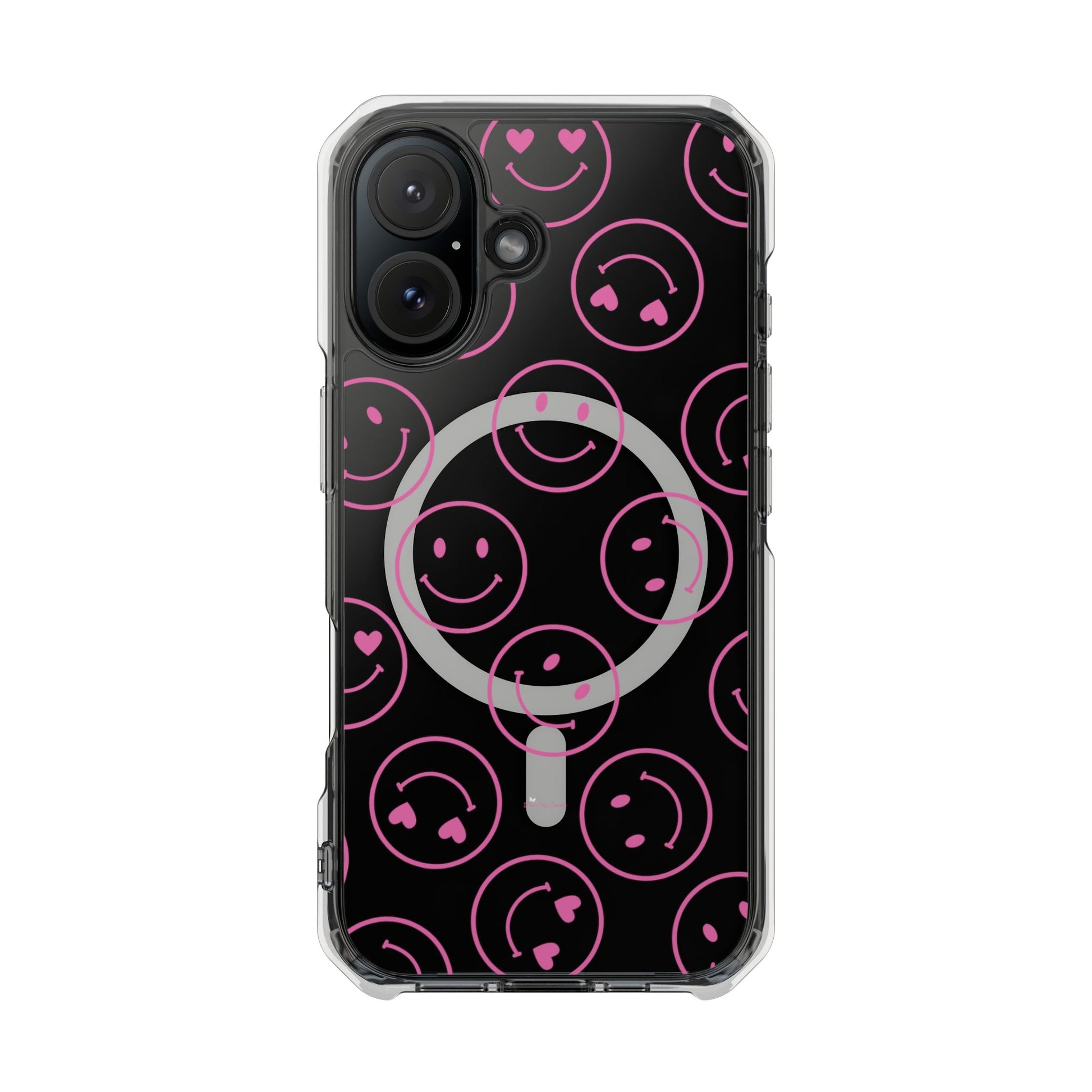 Pink Smilies Magnetic Clear Impact iPhone Case