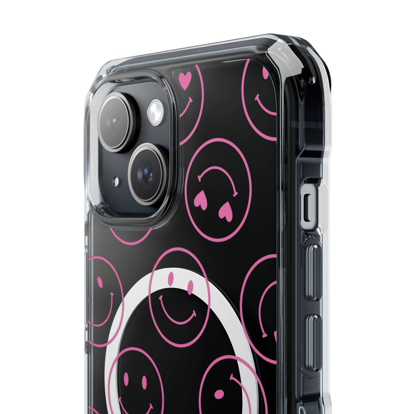 Pink Smilies Magnetic Clear Impact iPhone Case