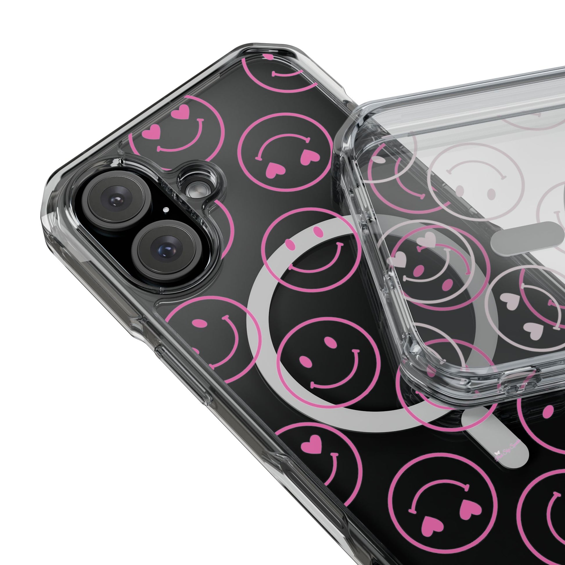 Pink Smilies Magnetic Clear Impact iPhone Case