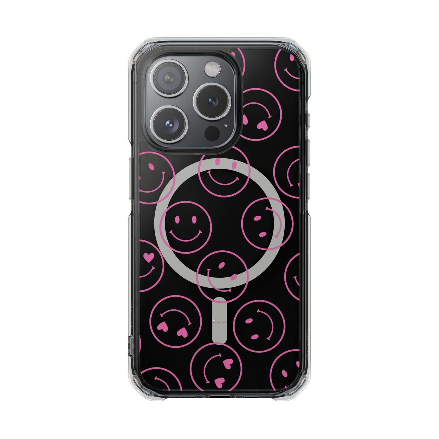 Pink Smilies Magnetic Clear Impact iPhone Case