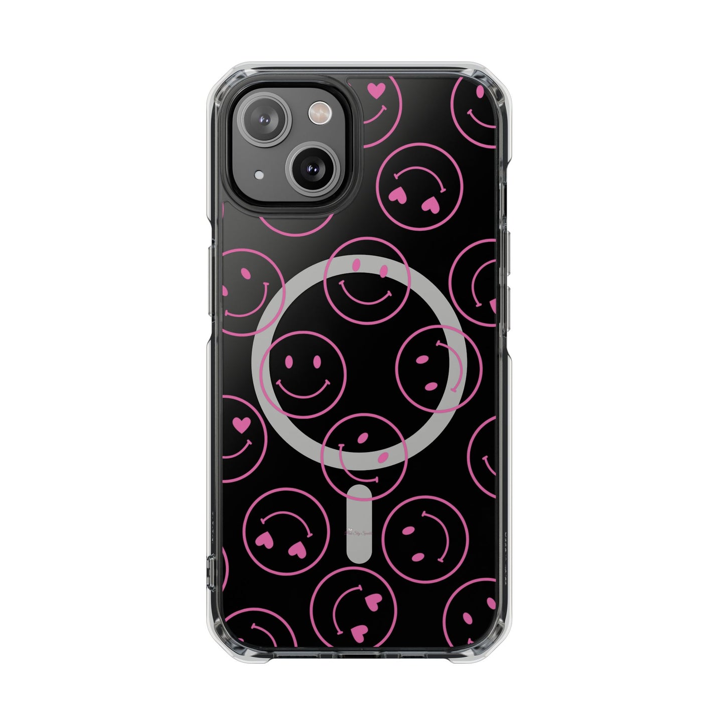 Pink Smilies Magnetic Clear Impact iPhone Case