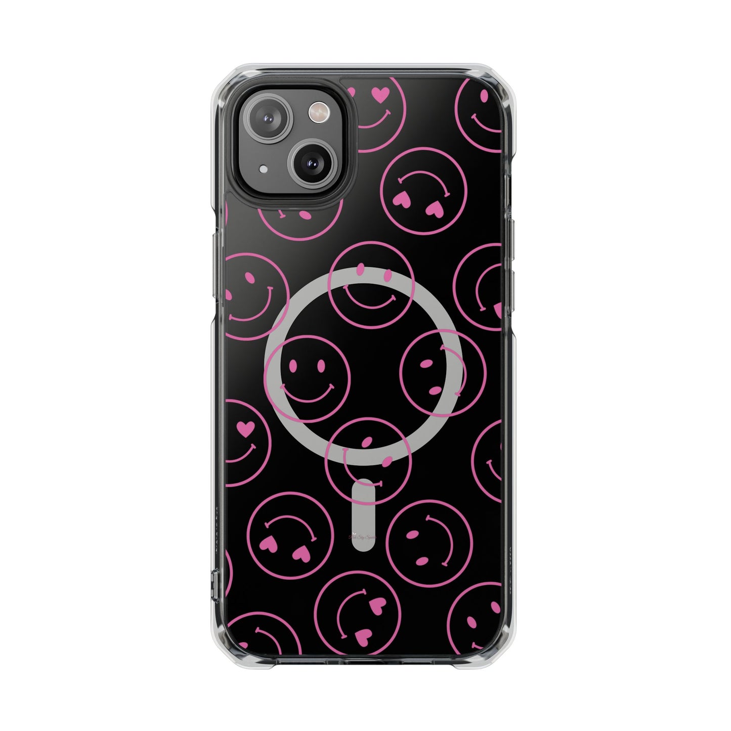 Pink Smilies Magnetic Clear Impact iPhone Case