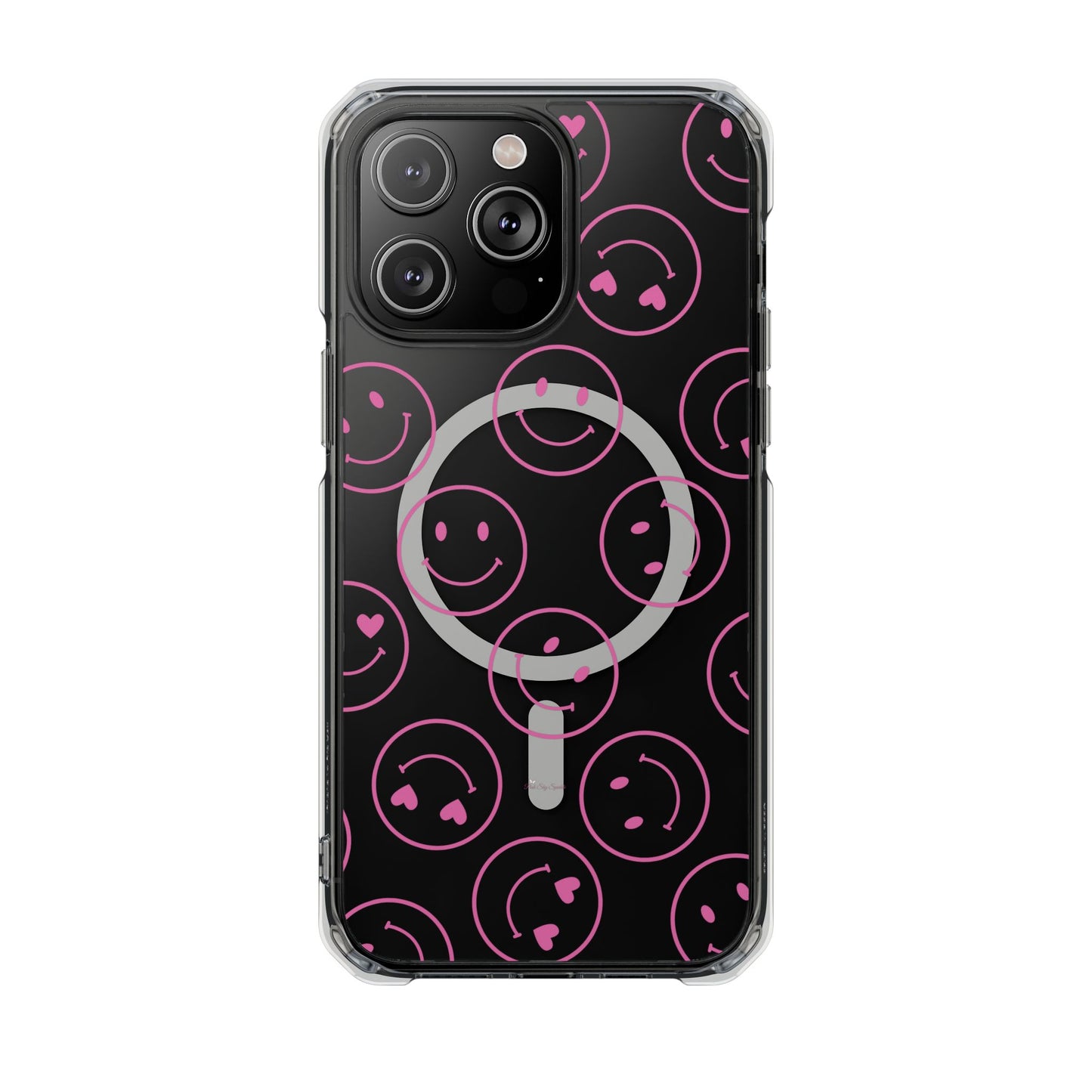 Pink Smilies Magnetic Clear Impact iPhone Case