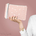 Pink Wavy Daisy Clutch Bag