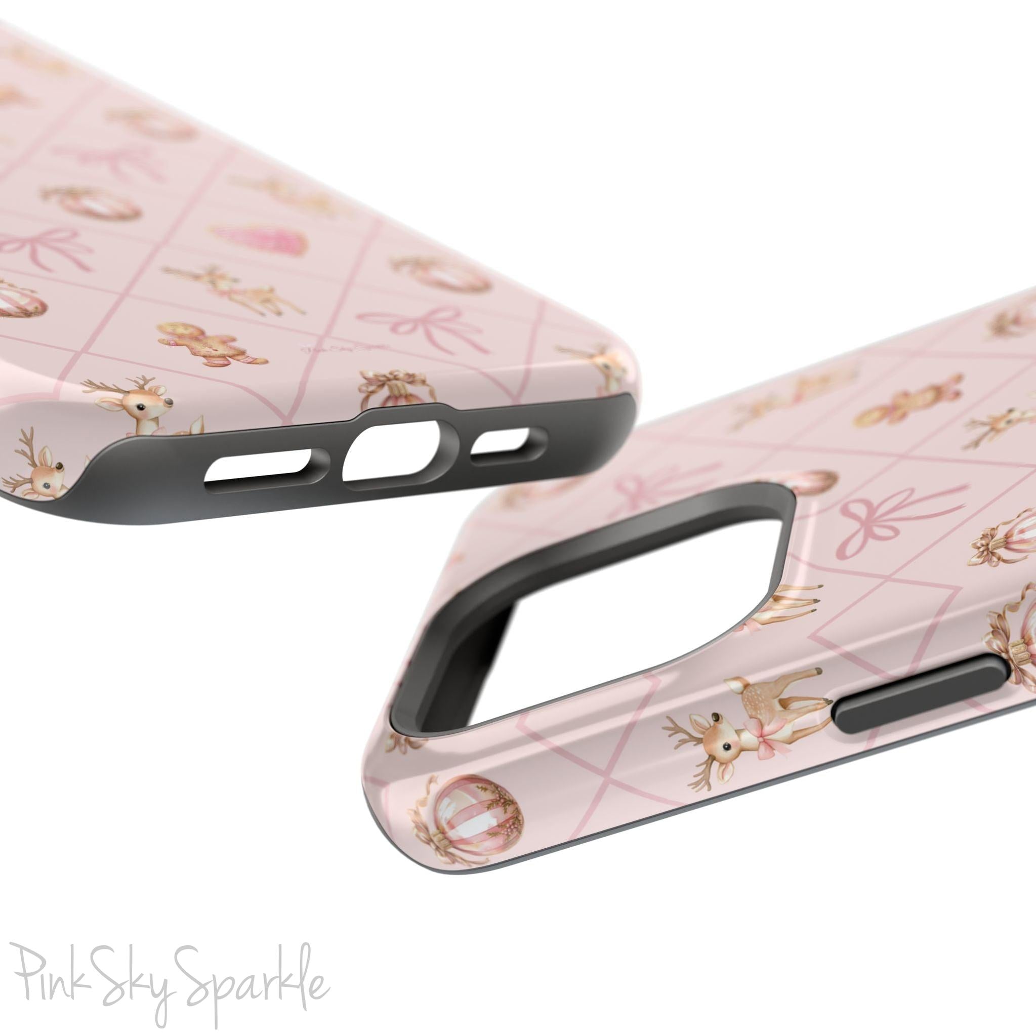 Pink Whimsical Holiday Magnetic iPhone Case
