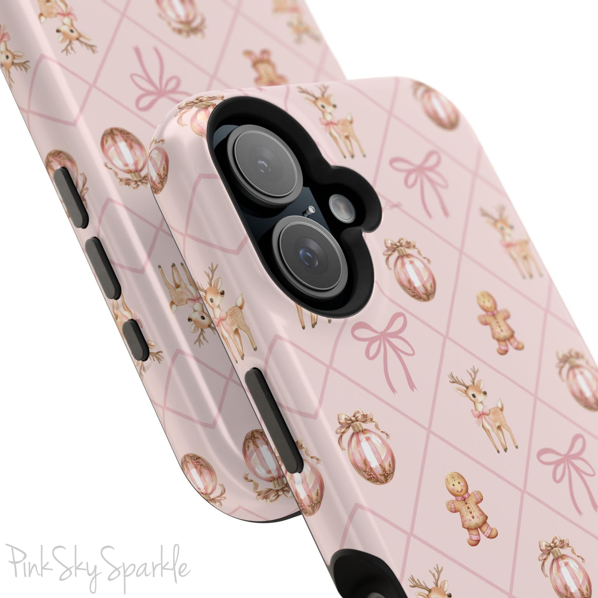 Pink Whimsical Holiday Magnetic iPhone Case