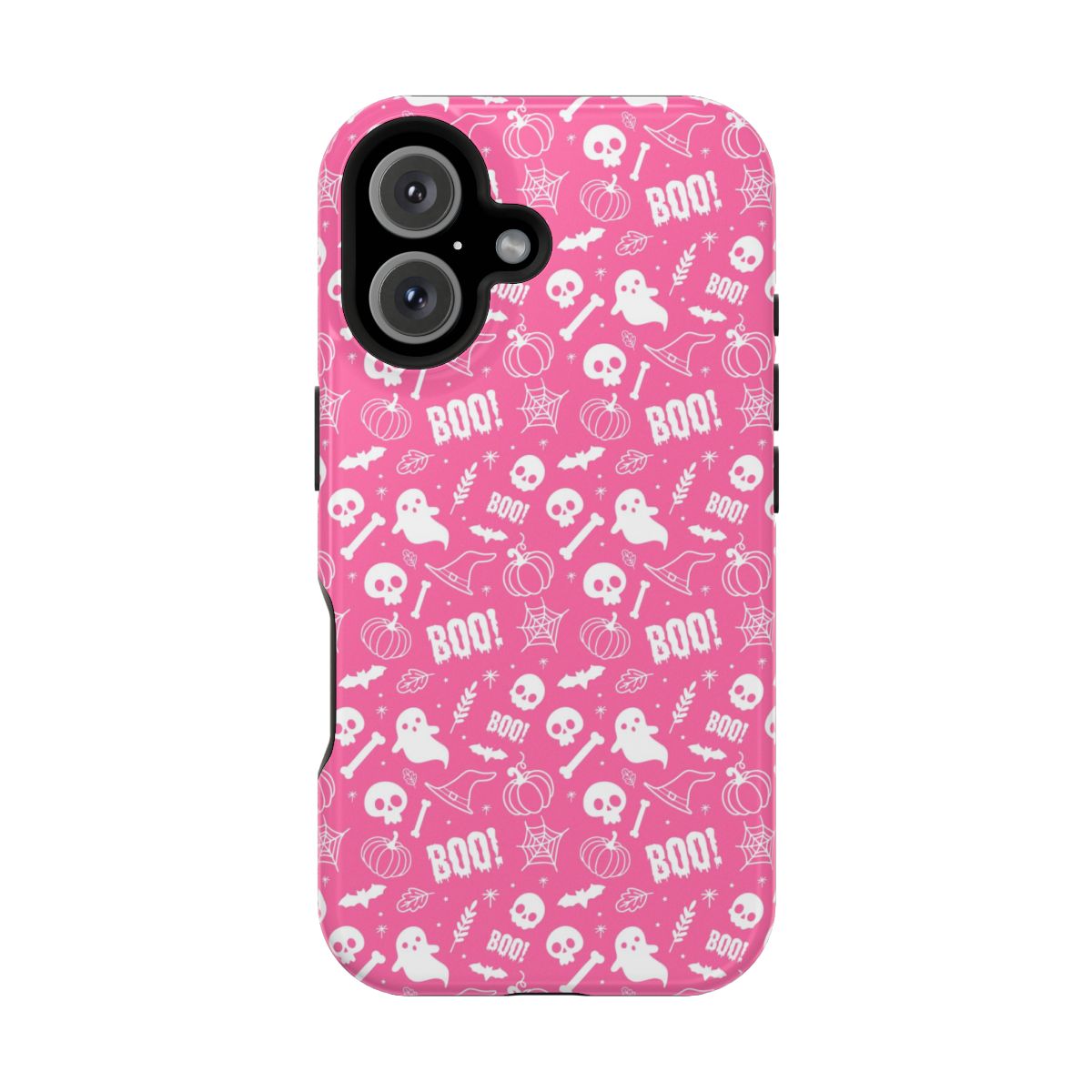 Coque magnétique rose BOO! pour iPhone