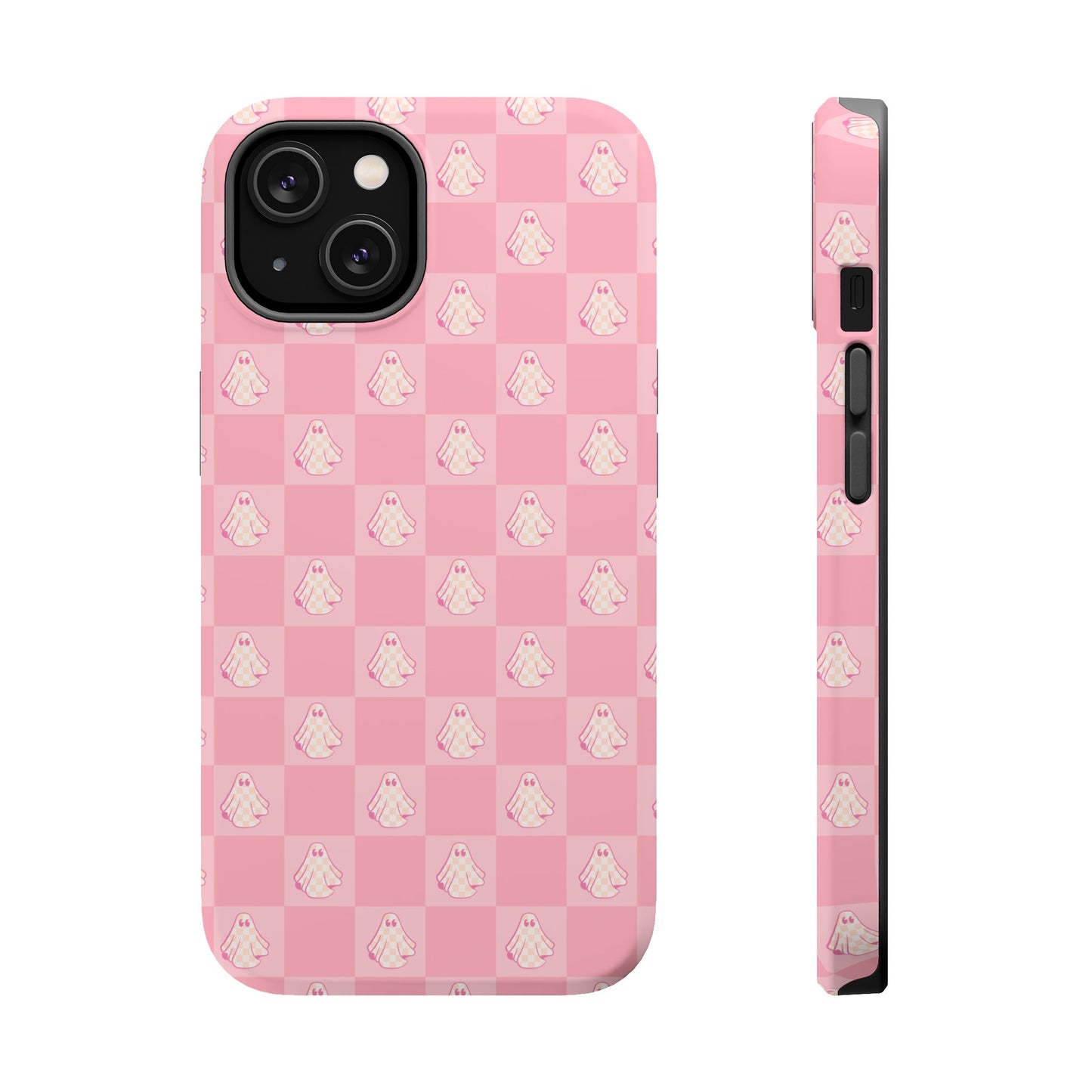 Pink Checkered Ghost iPhone Case 