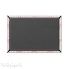 Pink Gingham and Coquette Rectangle Button Magnet - Cute vintage-inspired magnet with pink gingham pattern and delicate coquette accents. Ideal for gifting, fridge decor, and adding a charming touch to any space.
