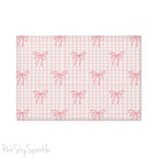 Pink Gingham and Coquette Rectangle Button Magnet - Cute vintage-inspired magnet with pink gingham pattern and delicate coquette accents. Ideal for gifting, fridge decor, and adding a charming touch to any space.