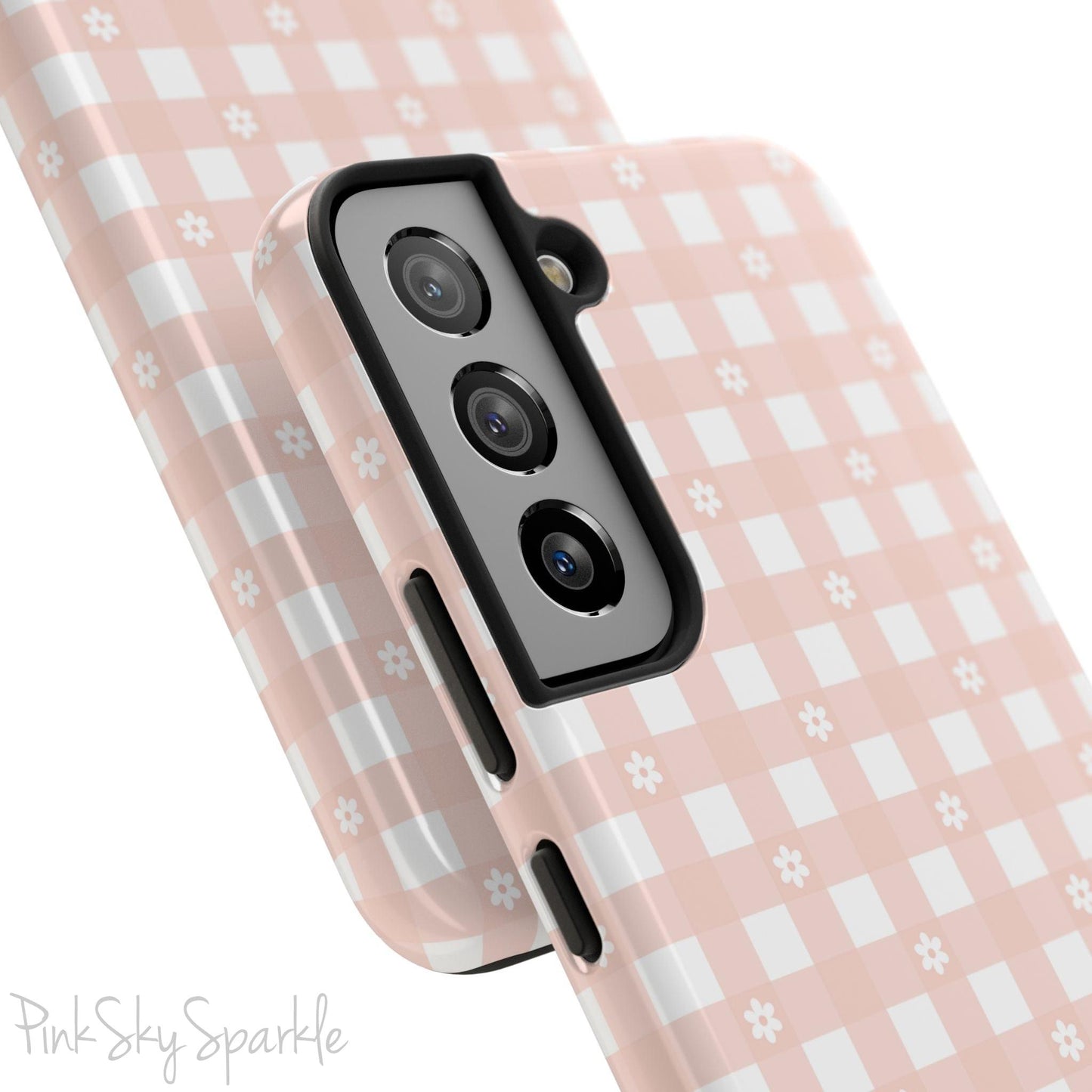 Pink Gingham and Daisy Samsung Galaxy Phone Case