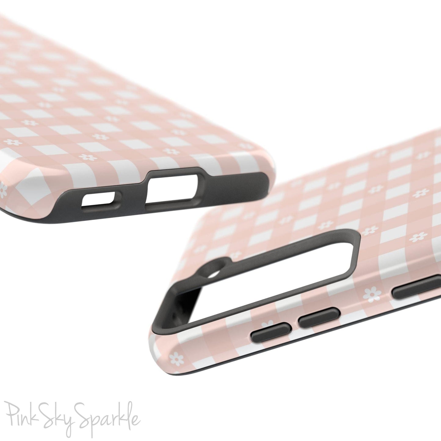 Pink Gingham and Daisy Samsung Galaxy Phone Case