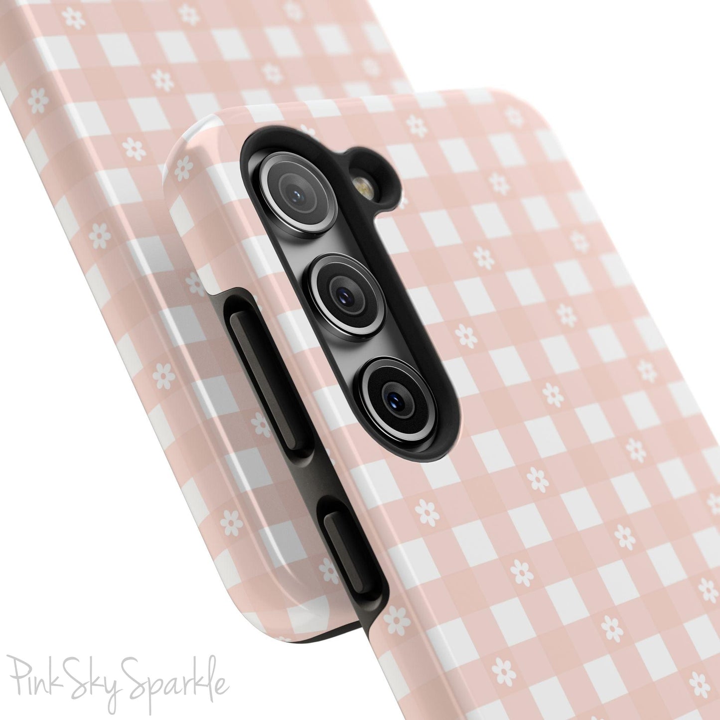 Pink Gingham and Daisy Samsung Galaxy Phone Case