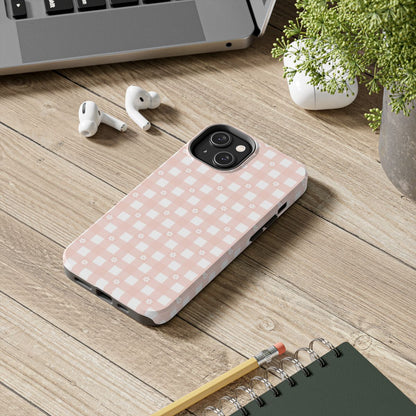 Pink Gingham and Daisy iPhone Case