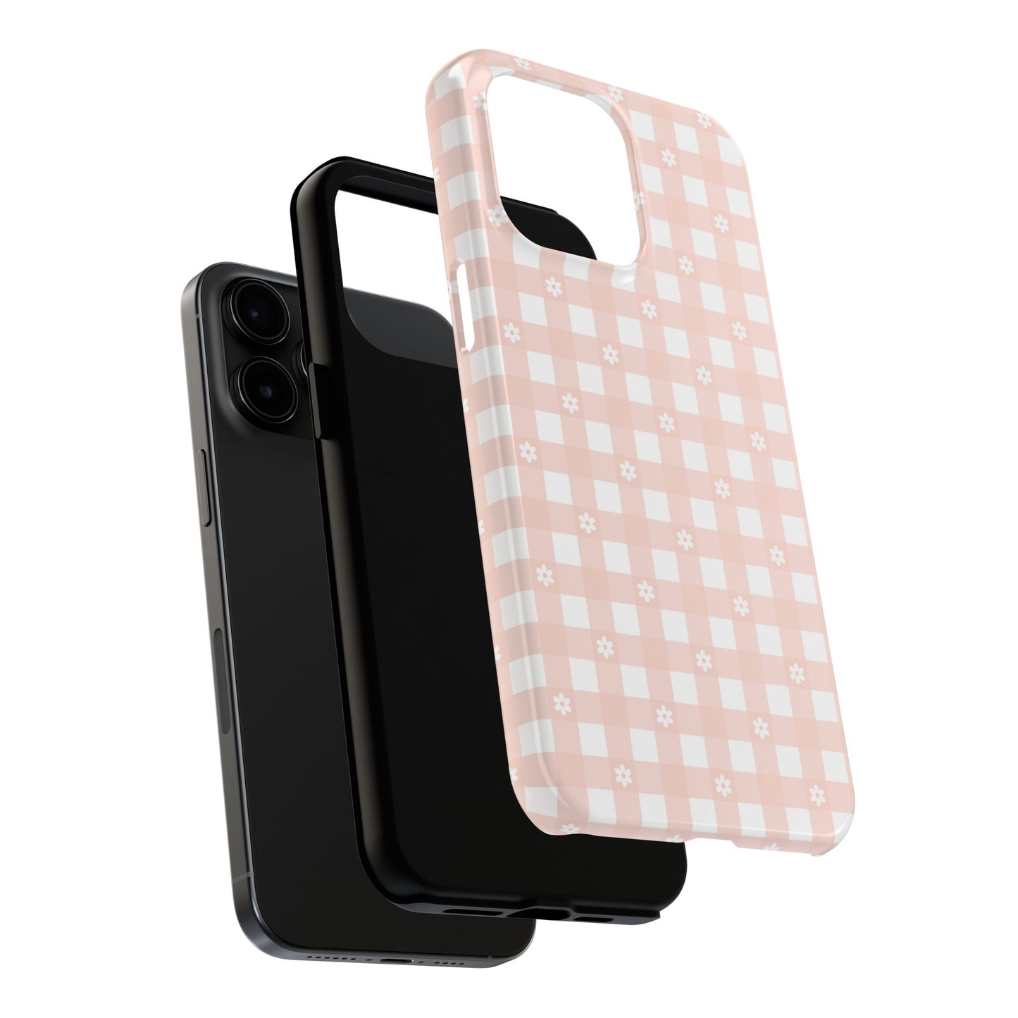 Pink Gingham and Daisy iPhone Case