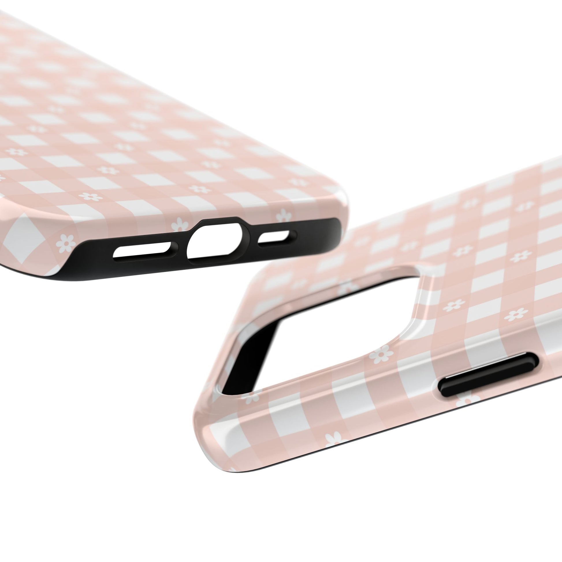 Pink Gingham and Daisy iPhone Case