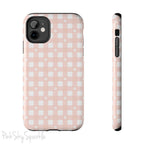 Pink Gingham and Daisy Tough iPhone Case
