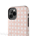 Pink Gingham and Daisy Tough iPhone Case