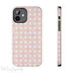 Pink Gingham and Daisy Tough iPhone Case