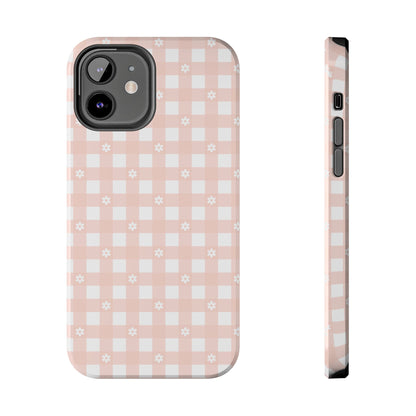 Pink Gingham and Daisy iPhone Case